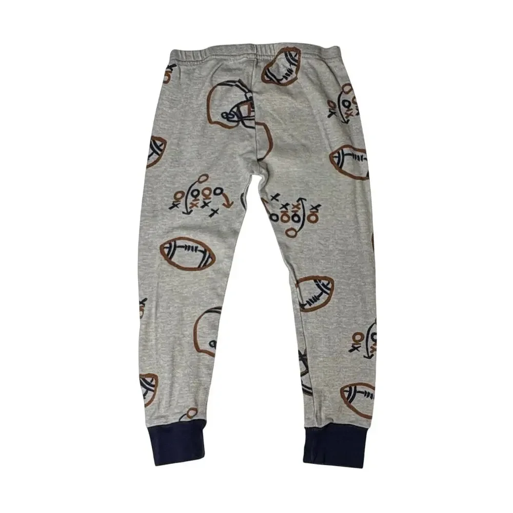 Carter's Football Touchdown‎ Brown Pajama Pants Set 3T Toddler NFL Team Sports